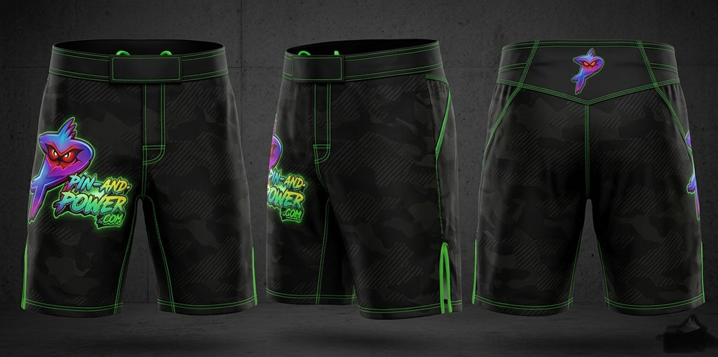 PIN AND POWER Stealth Camo Fight Shorts