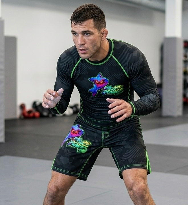 PIN AND POWER Stealth Camo Fight Shorts