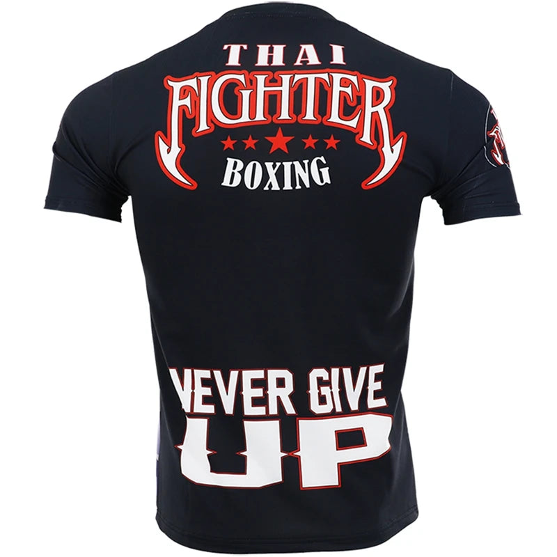 Mma Shirt Rashguard Men Tiger Dragon Muay Thai Jersey Cotton Kick Boxing Compression Muaythai T Shirt Fitness Boxeo BJJ Tee Tops