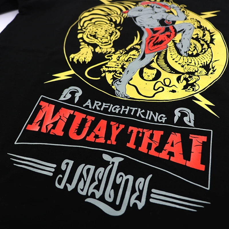 Mma Shirt Rashguard Men Tiger Dragon Muay Thai Jersey Cotton Kick Boxing Compression Muaythai T Shirt Fitness Boxeo BJJ Tee Tops
