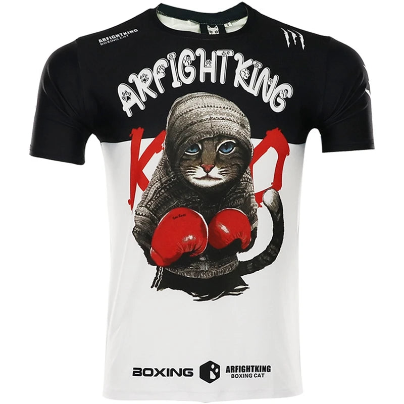 Mma Shirt Rashguard Men Tiger Dragon Muay Thai Jersey Cotton Kick Boxing Compression Muaythai T Shirt Fitness Boxeo BJJ Tee Tops