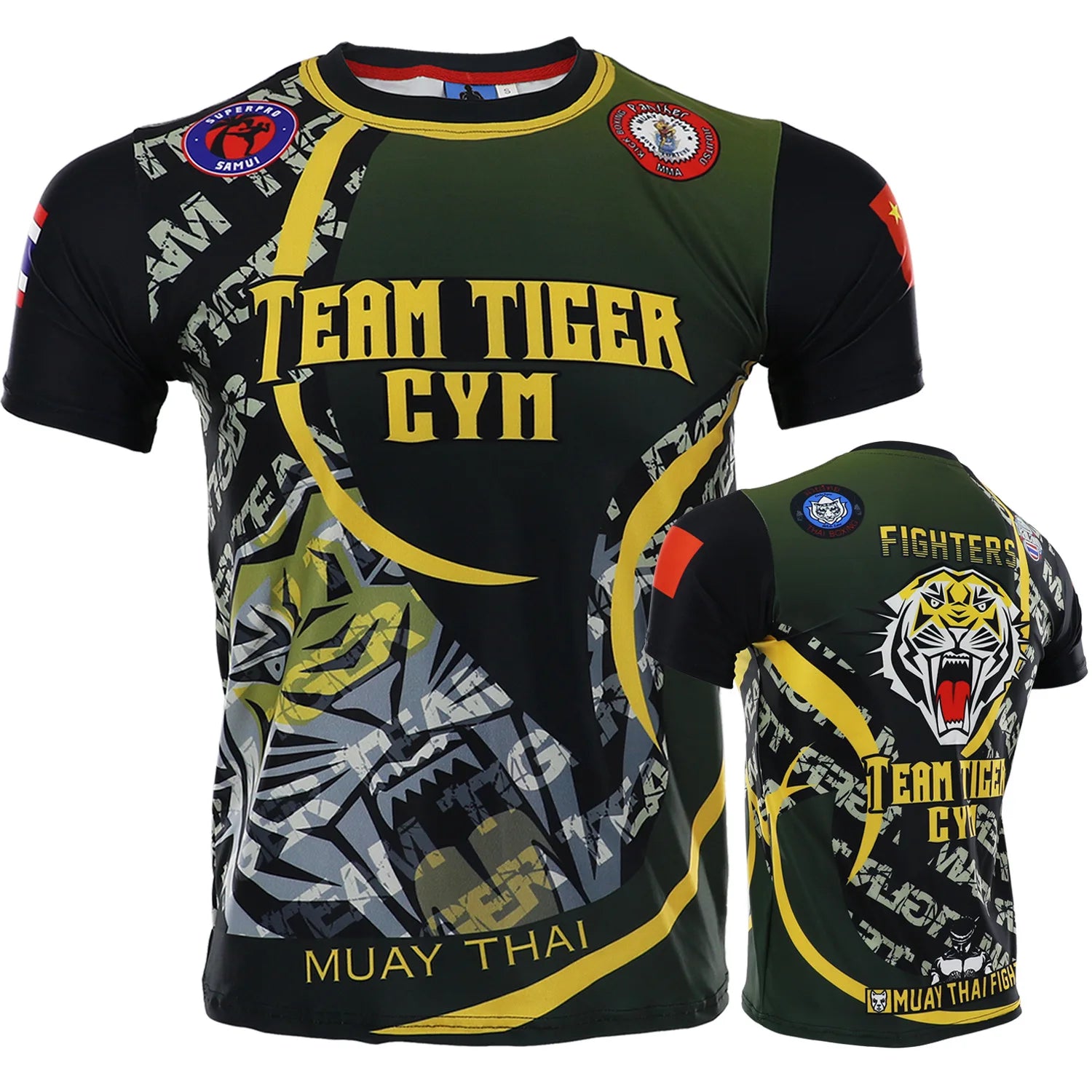 Mma Shirt Rashguard Men Tiger Dragon Muay Thai Jersey Cotton Kick Boxing Compression Muaythai T Shirt Fitness Boxeo BJJ Tee Tops