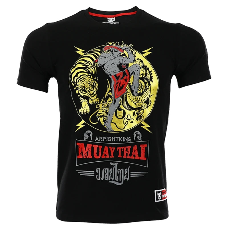 Mma Shirt Rashguard Men Tiger Dragon Muay Thai Jersey Cotton Kick Boxing Compression Muaythai T Shirt Fitness Boxeo BJJ Tee Tops