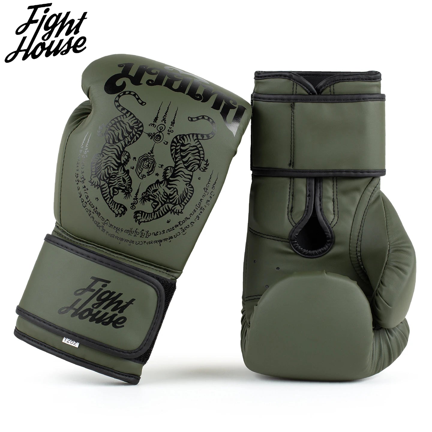 Fight House 10OZ 12OZ 14OZ 16OZ Muay Thai Boxing Gloves Double Tiger Apricot Black Gold Fighting Training Boxing Gloves