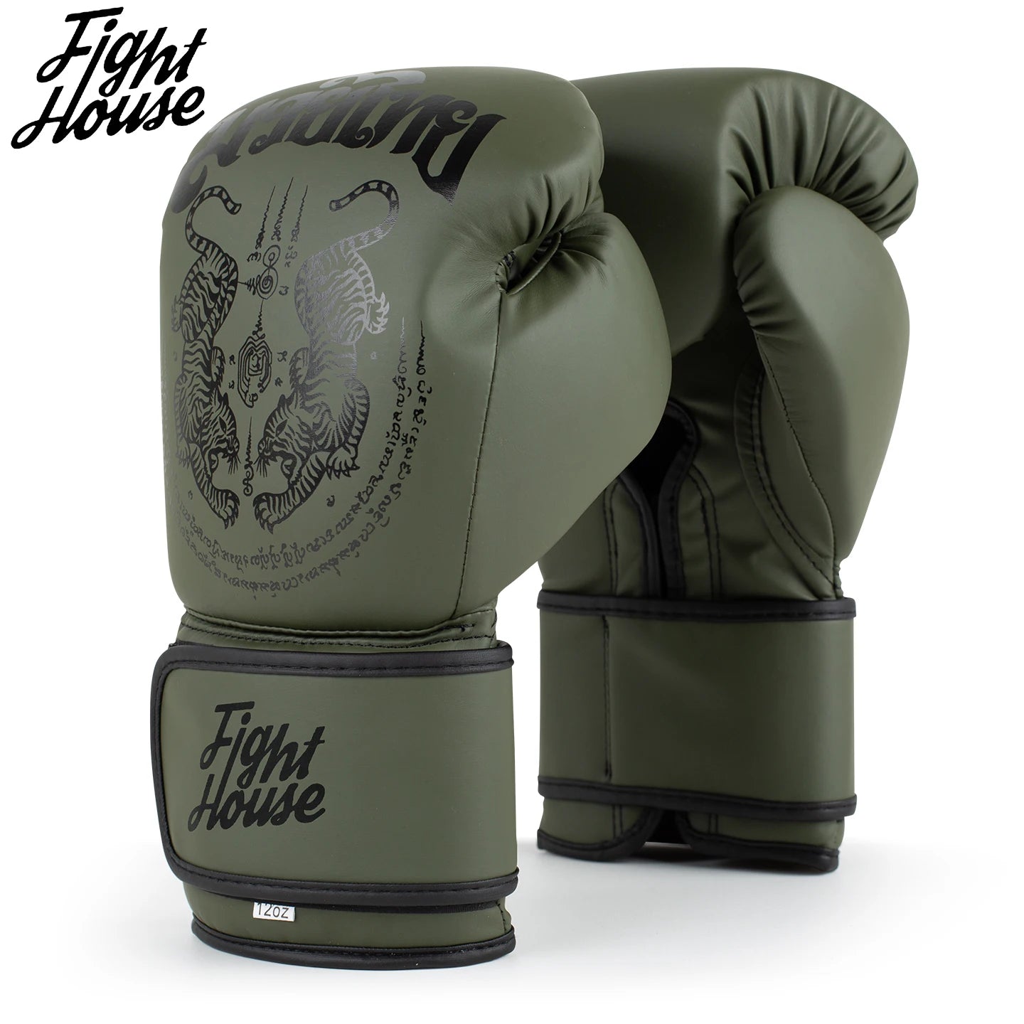 Fight House 10OZ 12OZ 14OZ 16OZ Muay Thai Boxing Gloves Double Tiger Apricot Black Gold Fighting Training Boxing Gloves