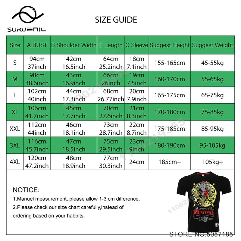 Mma Shirt Rashguard Men Tiger Dragon Muay Thai Jersey Cotton Kick Boxing Compression Muaythai T Shirt Fitness Boxeo BJJ Tee Tops